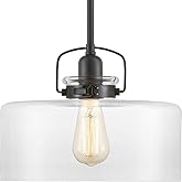Progress Lighting Calhoun Collection 1-Light Clear Glass Farmhouse Pendant Light Antique Bronze