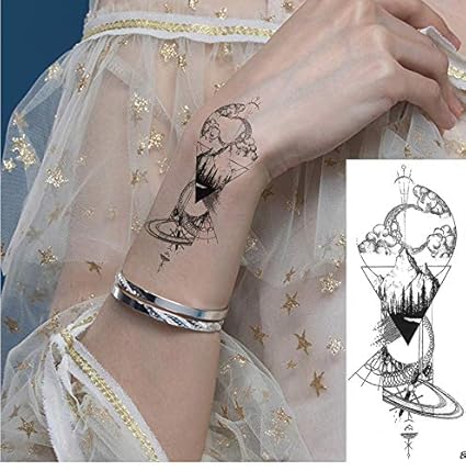 Femmes Géométrique Collage Temporaire De Tatouage