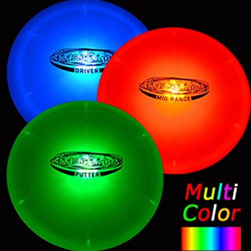 GlowCity LightUp Disc Golf Set 3 x LED GlowinTheDark Discs