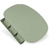 Silicone Placemat with Food Catching Pockets for Baby &amp; Kid, Food Grade Silicone Non-Slip Toddler Food Place Mats with Raised Edges for Dining Table (Sage)