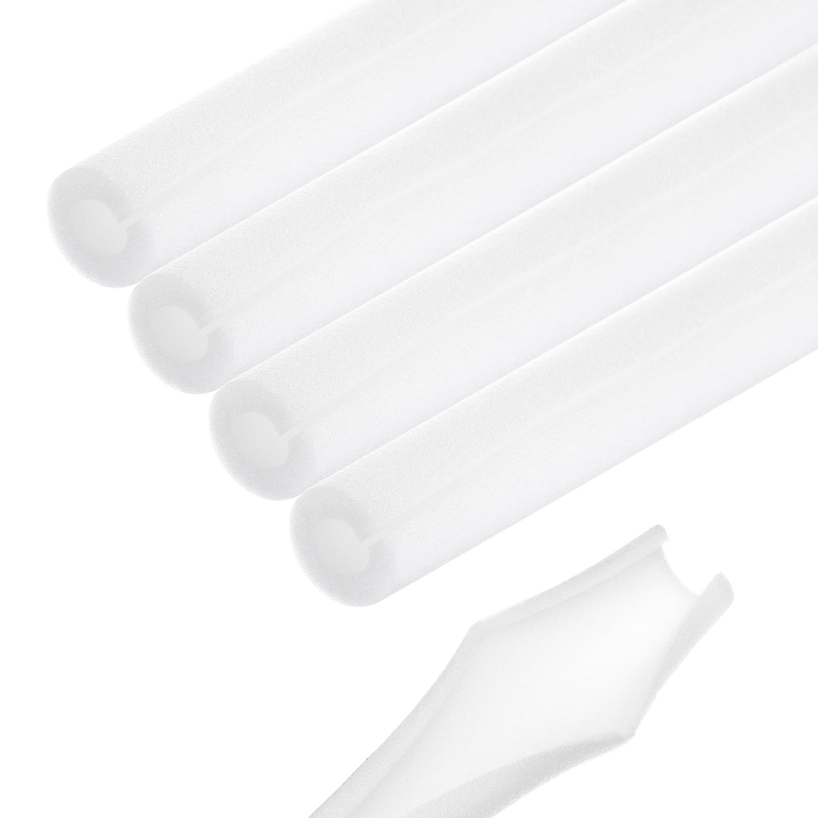 Rebower 4pcs Pipe Insulation Foam Tube 20x40mm 3ft Heat Preservation Foam Pipes [for Copper Water Pipe Freeze Protection] - White