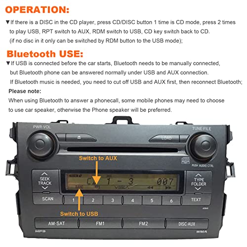 Bluetooth Car Kit, Car Audio USB AUX Input Adapter Builtin Bluetooth 5