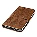 JanCalm Galaxy J3 Luna Pro Case, Galaxy J3 Emerge/J3 Prime case, [Multi Card/Cash Slots] Flip Cover Wallet PU Leather with Stand + Wrist Strap Case for Samsung J3 (2017) + Crystal Pen (Brown)