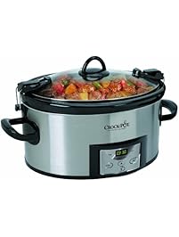 Crock-Pot 6-Quart Programmable Cook & Carry Slow Cooker with Digital Timer, Stainless Steel , SCCPVL610-S