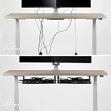 Baskiss 2 Pack 36.5cm Cable Management Tray Under Desk Heavy Metal Cord view 5