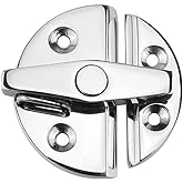 Tearom Marine Boat Door Catch Latch 316 Stainless Steel Door Latch Round 55mm Twist Lock Suit for Boat and Many External Cabinet Applications