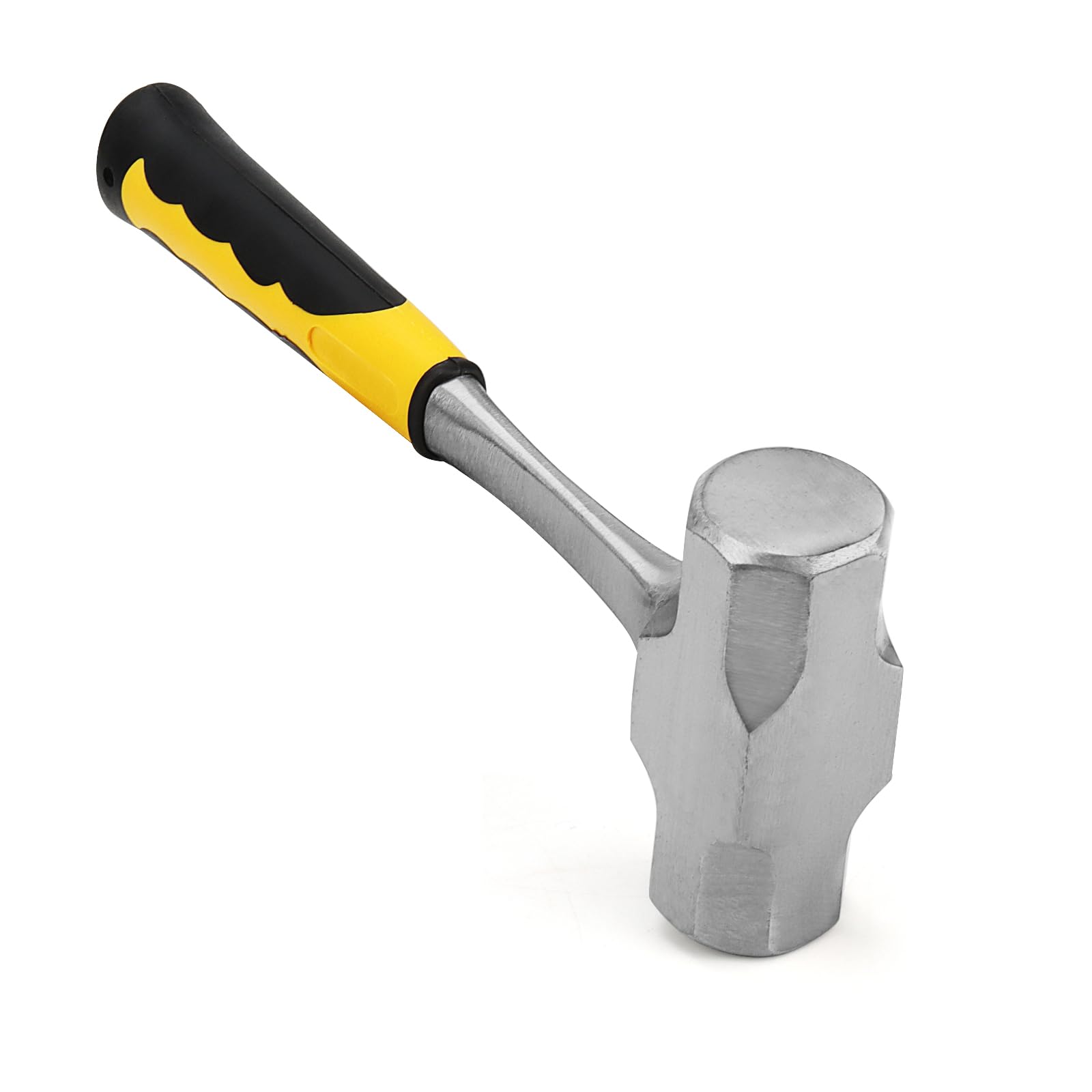 MUKCHAP 2kg/4.4lbs Club Hammer, Sledgehammers Lump Drilling Hammer with Fibreglass Handle for Gardening, Camping, Rock