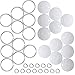 Stamping Blank Tags Set 100 Pieces 1 Inch Round with Hole Aluminum 0.06 Inch Thickness Blanks Tags, 100 Pieces 1 Inch Round Metal Key Chain Rings and 100 Pieces 0.3 Inch Split Rings