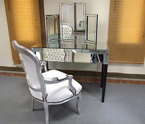 Modern Design Glass Venetian Dressing Table Mirror 1Ft10 X 2Ft7 (54cm X 77cm), Silver, 304.8L x 61W cm - Image 4