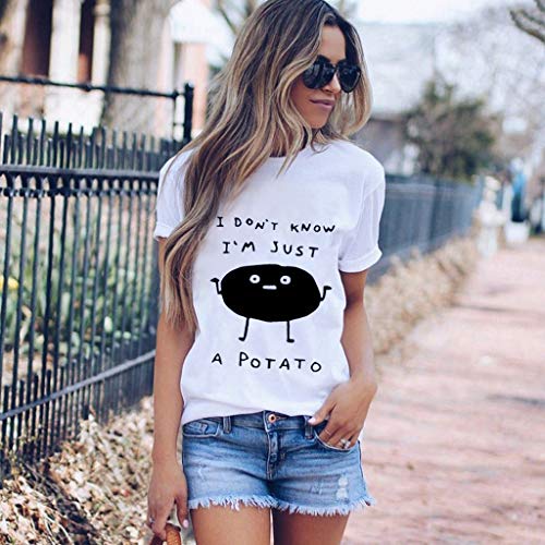 image for I Don't Know I'm Just A Potato Shirt Women Teen Girls Vintage T-Shirt 
