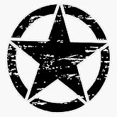 LAD Studio Freedom Military Star Distressed, Cases, Posters, Cards Window Bumper Sticker Decal 5""