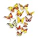 Mudder 6 Colors 3D Butterfly Removable Mural Stickers Wall Stickers Decal for Home and Room Decoration, 72 Pieces (Multicolor A)