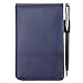 Small Pocket PU Leather Business Notebook Lined Memo Pad Holder Jotter Book Steno Notepad 3.5-Inch X 5.5-Inch Note Pad, Refillable, 8 Digital Calculator, Pen Holder Loop, Metal Ball Point Pen