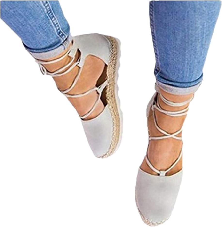 Womens Open Toe Tie up Ankle Wrap Flat Sandals Fashion Spring Autumn Lady Shoes