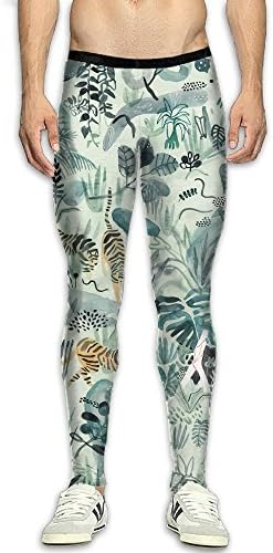 DOPPYENG Mens Compression Pants Base Layer Running, Cycling, Sports, Training, Weightlifting Tights Painting Tiger 3D Print Fitness Sports Tight Leggings