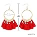 12 Pairs Hoop Tassel Earrings for Women & Girls by JieyueJewelry, Bohemian Fan Tassel Drop Earrings Fish Hook Dangle Earrings Statement Earrings (Style-1)