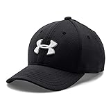 Under Armour Boys' Blitzing II Stretch Fit Cap, Black /White, Youth X-Small/Small