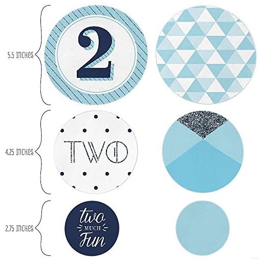 Two Much Fun - Boy - Confetti and Balloon 2nd Birthday Party Decorations - Combo Kit - Image 5