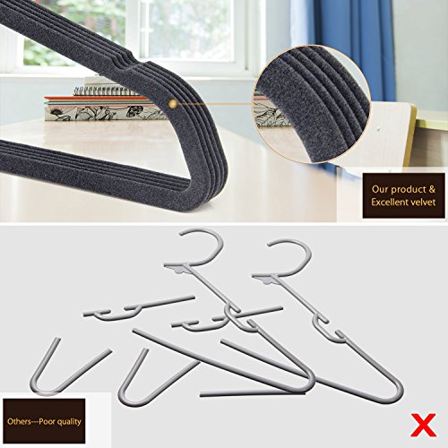 Velvet Hangers IEOKE Clothes Hangers Non Slip Coat Hangers Ultra Thin Space Saving with Heavy Duty 360 Swivel Hanger Hook - 50 pack