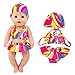 ebuddy Total 5 Sets Baby Doll Clothes Include Bikini Rompers for 43cm New Born Baby Dolls, 15 inch Dolls