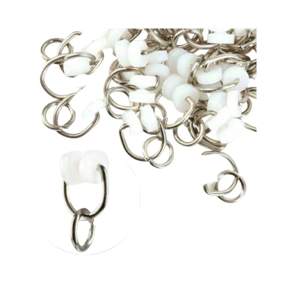 Curtain Track Rail Gliders Slider Runner hanging Glider Wheels White Curtain Track Rail Glider Runners for Window Door Curtains Pack of 30.