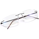 YIMI Rimless Progressive Multifocus Reading Glasses Blue Light Blocking No Line Multifocal Computer Readers for Women Men