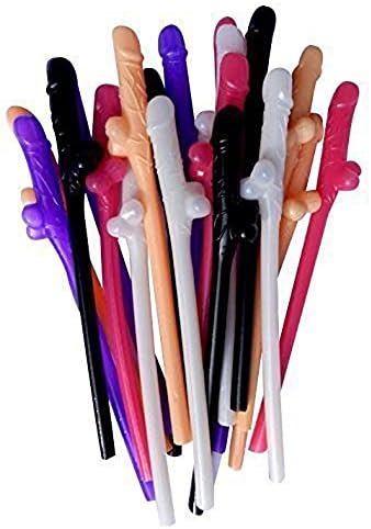 UMaster Party Drinking Straws for Bachelorette Party Girls Night Out Hen Party Supplies Party Favors Gift (20 Straws Mixed Color)