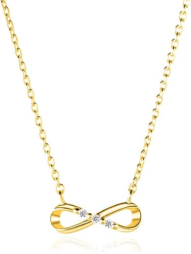 Amazon Co Jp Johnluke Amazon限定ブランド インフィニティ ネックレス ダイヤモンド レディース 人気 ゴールド K18 シルバー925 日本製 ギフト Box付き プレゼント 結婚式 アクセサリー Ne Infinity Gld ジュエリー