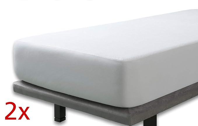 Velfont – 2er Set Wasserdicht Matratzenschoner 90 x 200 cm/Matratzenauflage mit Aloe Vera behandelt, Atmungsaktiv – Verfügbar