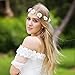 Valdler Little Daisy Flower Headband Crown with Adjustable Ribbon for Wedding Festivals Ivory