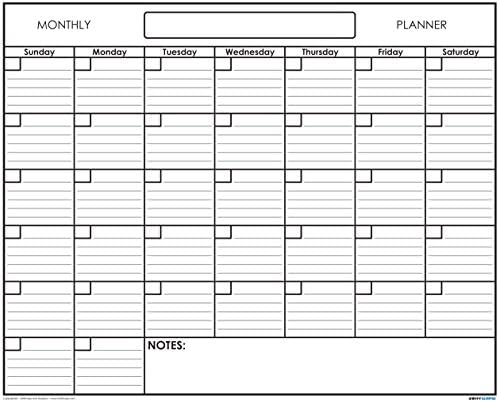 18" x 24" Erasable Undated One Month Laminated Wall Calendar Monthly ...