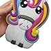 Rainbow Unicorn iPhone 4 4S Case,Awin 3D Cute Cartoon Rainbow Unicorn Horse Animal Soft Silicone Rubber Case(Rainbow Unicorn)