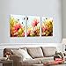 BPAGO Modern Flowers Painting Plateau Gesang Wall Decor Landscape Paintings on Canvas Wall Art for Living Room Bathroom Decoration (36 x 16 inch