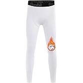 Runhit Boys Compression Leggings Fleece Lined - Youth Sports Tights Kids Thermal Base Layer Pants Cold Weather Gear