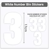Sara Prints Pack of 3 White Number 3 Wheelie Bin Stickers 17 cm view 3