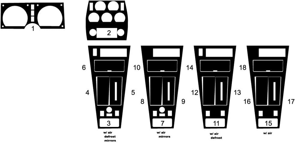 Rvinyl Rdash Dash Kit Decal Trim for Chevrolet Corvette 1981-1982 - Wood Grain (Mahogany)