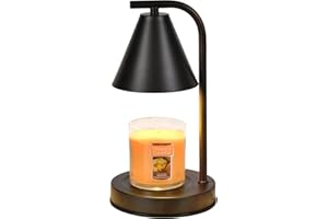 KOBODON Candle Warmer Lamp, Electric Candle Lamp Warmer Gifts for Mom Women House Warming Gifts New Home Bedroom Decor Dimmable Wax Melt Warmer for Scented Wax with 2 Bulbs, Jar Candles (Black)