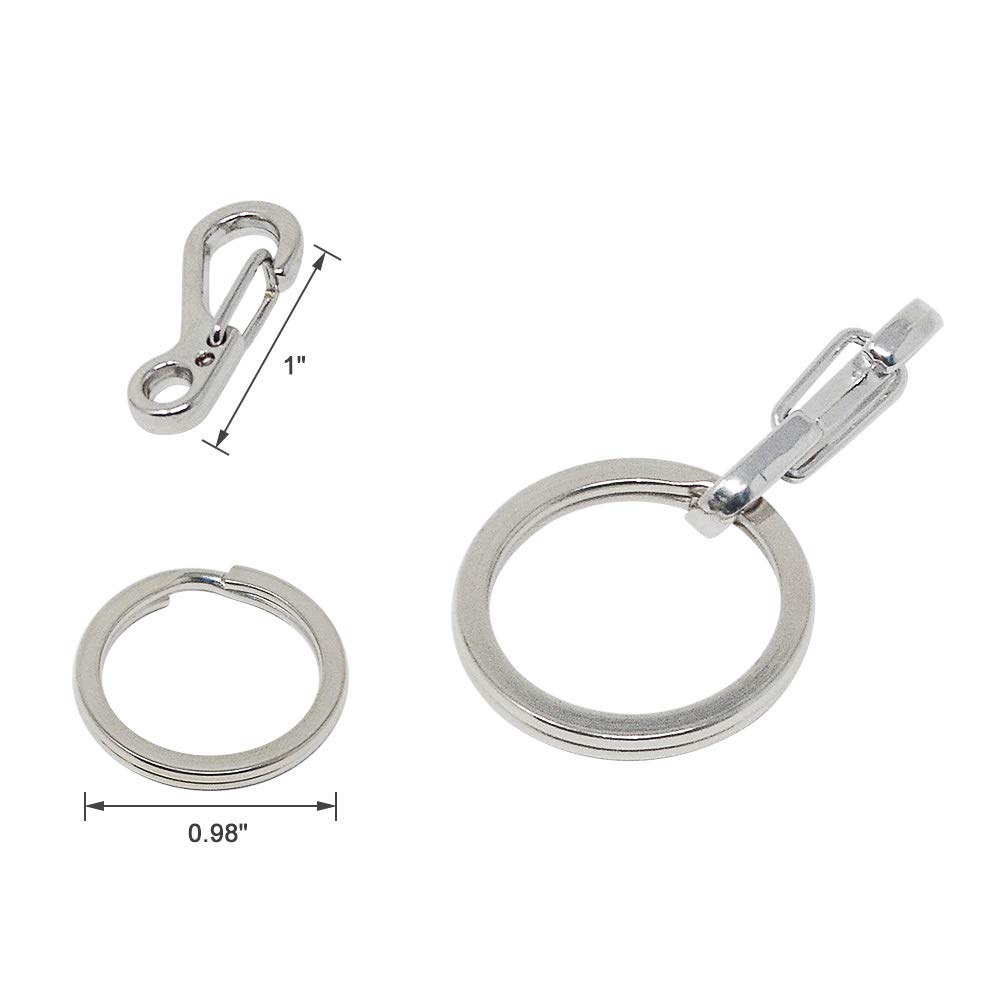 30 Pcs Mini SF Carabiner Clip Backpack Clasps Camping Hiking Spring Clip Hook Backpack Snap Clip Hook Light Metal Carabiner Clip Hook,(Black,Sliver,Gun Black) +5 Pcs Keyrings by mifengdaer