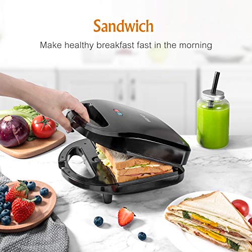 OSTBA Sandwich Maker 3in1 Waffle Iron, 750W Panini Press Grill with 3