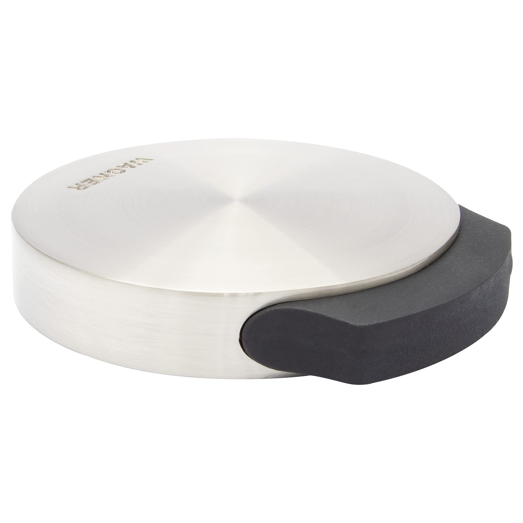 Wagner Doorstop Screw OR Glue Floor - Ø 90 x 99 x 17 mm, Buffer Made of die-cast zinc with Stainless Steel Look + Soft Thermostatic Rubber, to be Screwed or glued on Floors - 15512111