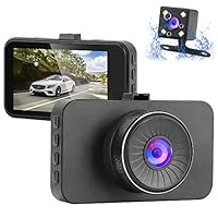 Dual Dash Cam Front and Rear 1080P Full HD Car DVR Dashboard Camera Recorder with Night Vision Car Driving Recorder, 3 inch IPS Screen, 170 Super Wide Angle, G Sensor, Parking Monitor, Motion Detectio