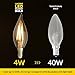 Lucero Decorative LED Filament Light Bulb - C32 Bent Flame Tip - 4W (40 Watt Incandescent Equivalent) - E12 Candelabra Base Screw - Dimmable UL Listed