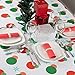 Red and Green Holiday Snow Flake Design 1 Pack Premium Disposable Plastic Tablecloth 54 Inch. x 108 Inch. Rectangle Table Cover By Grandipity