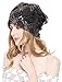 Lovful Womens Lace Flower Head Cap Beanie Hat Cap Turban,Black