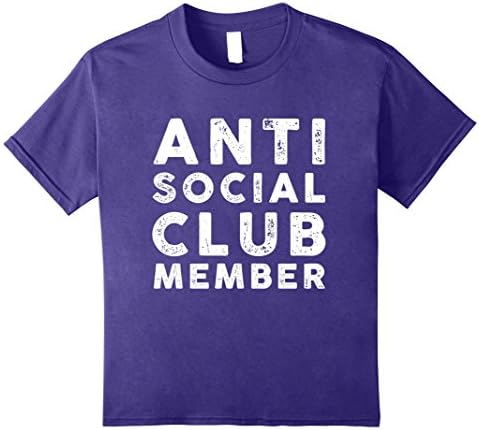 Kids Anti Social Club Member - Funny T-Shirt 8 Purple