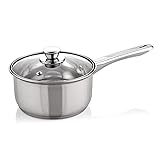 MARBELLA 18 cm Stainless Steel Saucepan with Glass