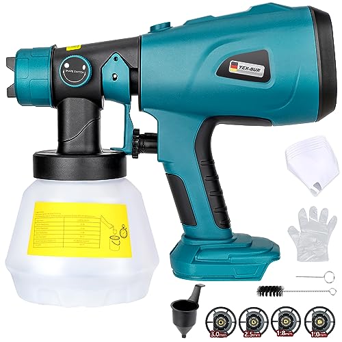 Makita 18V Cordless Paint Spray System HVLP Gun 200W 1000ML 4 Nozzles 3 Patterns for DIY Walls