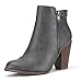 DREAM PAIRS Women's Stylish Cowboy Chunky Block Heel Zipper Closure Ankle Booties