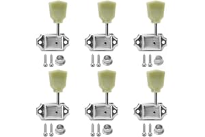 Guitar Deluxe Tuners Compatible with For Gibson Les Models Robust Construction in a Complete Set of Six (Silver)