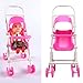Wrisky New Assembly Pink Baby Stroller Trolley Nursery Furniture Toys For Barbie Doll